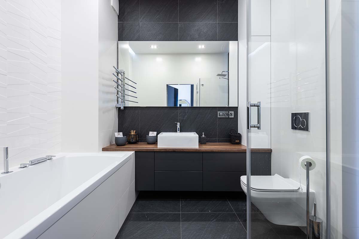 Bathroom Black Floor Tiles