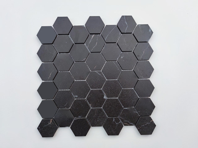Black Marble Hexagon Mosaic Tile丨MC3030-66A